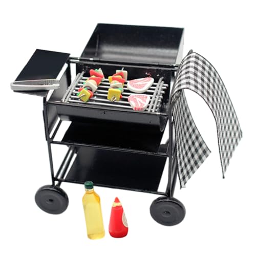 FOYTOKI Miniatur Puppenhaus Grill Set Puppenhaus Zubehör Mini Grill Für Kreative Spielwelten Ideales Miniatur Modell Für Puppenhaus Enthusiasten 1 Set von FOYTOKI