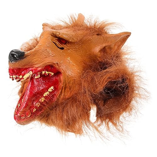 FOYTOKI Party Horror Erwachsene Lustige Dekorative Dekorative Maskerade Wolfskopfmaske Maske für Cosplay Werwolfmaske Requisiten Karnevalskostüme Requisite Halloween Gummikostüm Gruselige von FOYTOKI