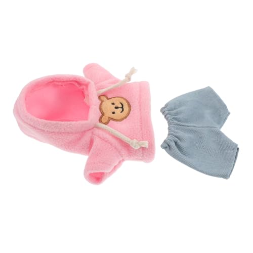 FOYTOKI Puppen Kapuzenpullover Mit Jeanshose Set Süße Plüschbär Puppenkleidung Und Jeans Cartoon Stofftierkleidung Für 20 cm Puppen FOYTOKI Puppen Kapuzenpullover Mit Jeanshose Set Süße Plüschbär Puppenkleidung Und Jeans Cartoon Stofftierkleidung Für 20 cm Puppen von FOYTOKI
