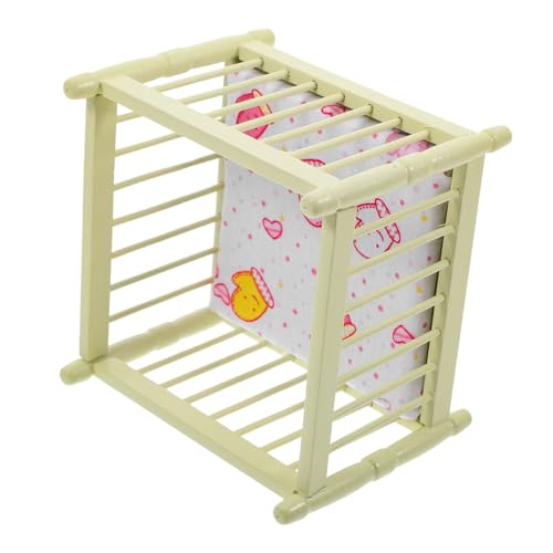 FOYTOKI Puppenhaus Krippe Puppenhaus Babybett Wiegenbett für Babypuppen Mini-Hausmöbel puppenbett Spielzeug Kinderzimmer Miniaturmöbel Spielzeug Babypuppenbetten Minibett Polyester von FOYTOKI