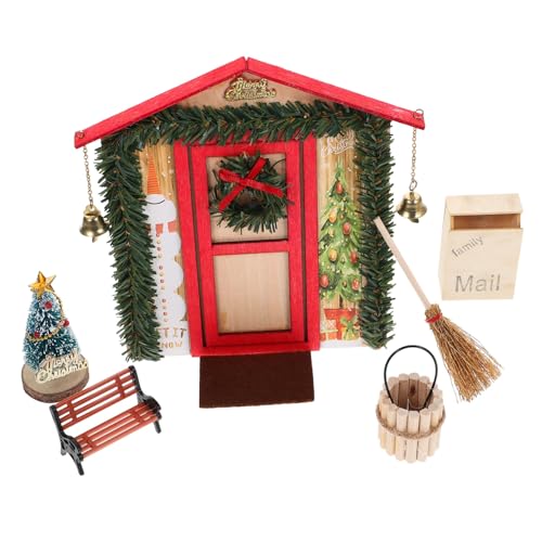 FOYTOKI Puppenhaus Weihnachtsdekoration Set Miniatur Tür Und Szenenmodell Für Puppenhaus Ideal Zubehör Für Mikrolandschaften Und Geburtstagsfeiern 1 Satz Dekofiguren von FOYTOKI