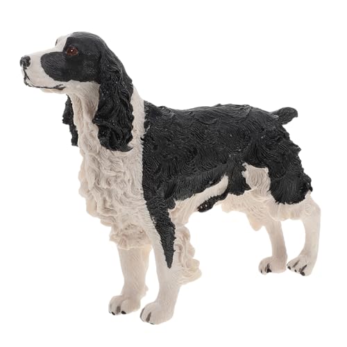 FOYTOKI Realistische Hundestatue Spaniel-welpen-Figur Kunstharz Tiermodell Für Die Dekoration von FOYTOKI