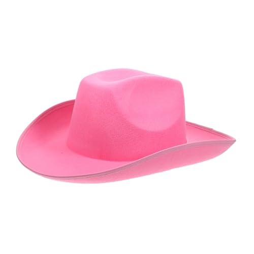 FOYTOKI Rosa Cowboyhut Im Western Stil Hut Aus Vliesstoff Cowgirl Kostümhut Für Frauen Cowgirl Hut Damenhüte Damenhüte Westernhut Kuhhut Cosplay Kostümhut Dekorativer Hut von FOYTOKI