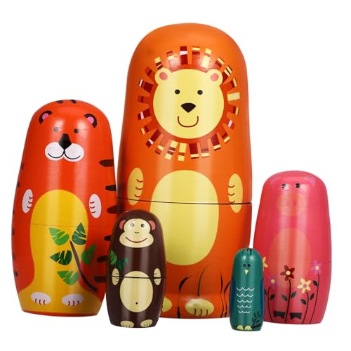 FOYTOKI Russische Nistpuppen aus Holz Teiliges mit Niedlichen Tiermotiven Stabile Figuren Sichere Bemalung Dekorativ und Spielerisch für Kleinkinder und Mädchen FOYTOKI Russische Nistpuppen aus Holz Teiliges mit Niedlichen Tiermotiven Stabile Figuren Sichere Bemalung Dekorativ und Spielerisch für Kleinkinder und Mädchen von FOYTOKI