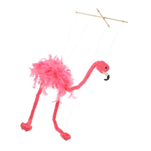 FOYTOKI Schnur Flamingo Interessante Marionetten Pelzige Tierpuppe Lustige Marionetten Puppenspiel Requisite Tiermarionettenpuppe Tiermarionetten Tierdesign Marionette von FOYTOKI