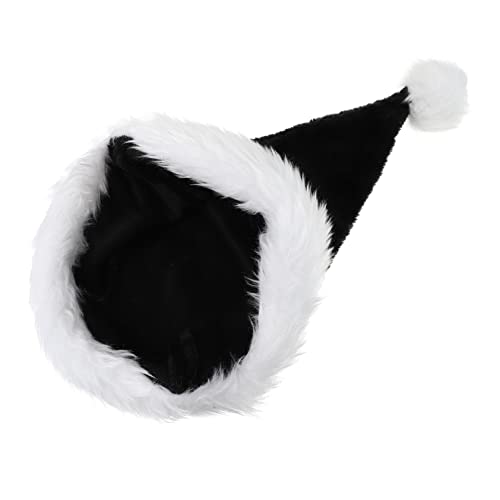 FOYTOKI Schwarze Langhaarige üsch Weihnachtsmütze Für Halloween Und Cosplay Partyaccessoire Für Erwachsene Ideal Für Kostüme Und Festliche Anlässe von FOYTOKI