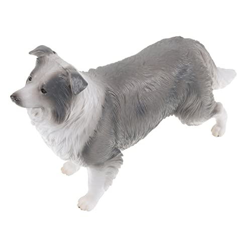 FOYTOKI Hundekuscheltiere Welpen Spielzeug Simulation Border Collie Figurine Realistische Hundestatue Zur Dekoration Stehendes Hundemodell Aus Hochwertigem Material Perfektes Für Und Hundeliebhaber von FOYTOKI