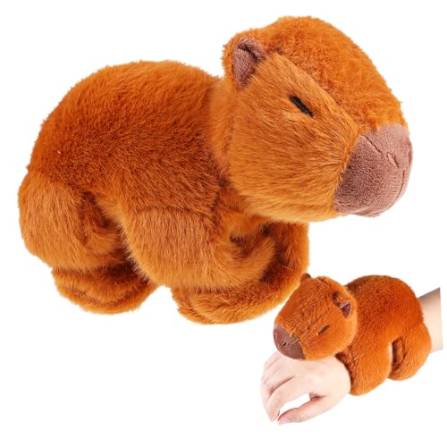 FOYTOKI Süße Capybara Schnapp Armbänder Stofftier Umarmungen Ohrfeigen Armband Stofftiere Ausgestopfte Capybara Plüsch Cartoon Ohrfeigen Handgelenk Armbänder Klopfende von FOYTOKI