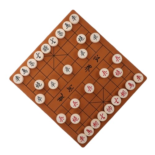 FOYTOKI Tragbares Chinesisches Schachspiel aus Holz mit Großem Leder Schachbrett Langlebige Schachfiguren Kompakt und Leicht für Reisen Familie Anfänger FOYTOKI Tragbares Chinesisches Schachspiel aus Holz mit Großem Leder Schachbrett Langlebige Schachfiguren Kompakt und Leicht für Reisen Familie Anfänger von FOYTOKI