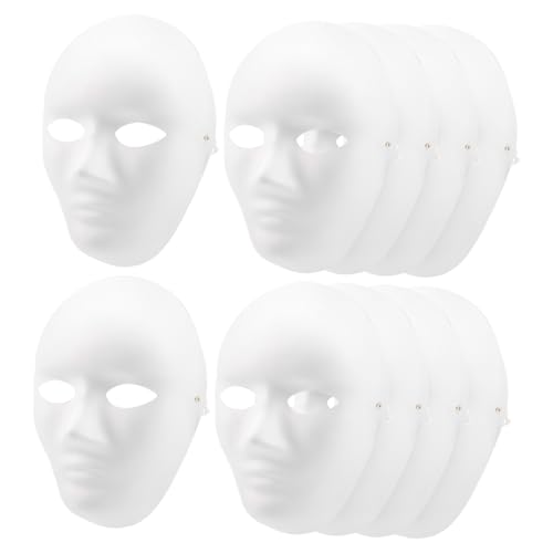 FOYTOKI Halloween Masken Basteln Geburtstagsparty Unbemalte Papiermasken Für Änner Diy Maske Zum Bemalen Für Karneval Fasching Und Maskerade Handgemachte Weiße Embryo Masken Für Kreative Partys von FOYTOKI