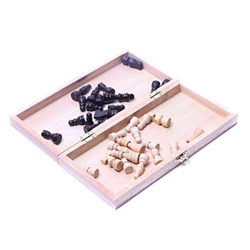 FOYTOKI Zusammenklappbares Holz Schachspiel Set Für Pädagogisches Brettspiel Mit 34 x 34 cm Großem Schachbrett Ideal Für Anfänger Und Zur Von Logischem Denken Und von FOYTOKI