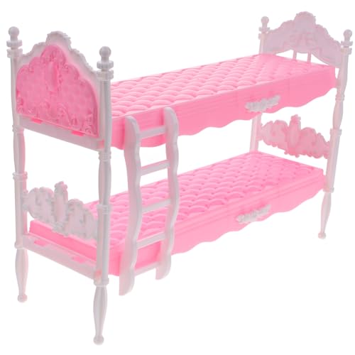 Puppen-Minibett winziges Bett Puppenbett Mini-Puppenhausbett Mini-Puppenhausmöbel Miniaturbett Puppenhaus Zubehör Spielzeug Zubehör Puppenminibett Mini-Möbelmodell Plastik Rosa FOYTOKI von FOYTOKI