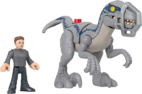 IMAGINEXT Jurassic World auf der Flucht - Figurenset mit Blue und Owen, Action Pad, bewegliche Arme und Beine, für Kinder ab 3 Jahren, HKG15 von Fisher-Price