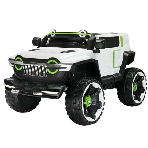 FP-TECH Elektroauto für Kinder Jeep 2-Sitzer 4WD 12V mit Fernbedienung USB MP3 (weiß) von FP-TECH