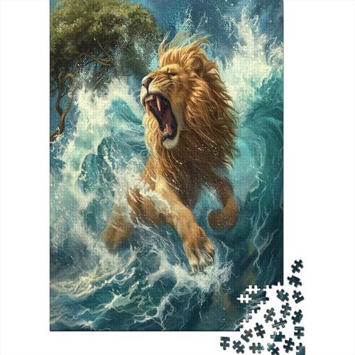 Löwe Puzzle 1000 Teile,Puzzle Für Erwachsene, Impossible Puzzle, GesKükenlichkeitsspiel Für Die Ganze Familie,Puzzle Farbenfrohes,Puzzle-Geschenk,RaumdekoRatteion Puzzel 1000pcs (75x50cm) von FPAKAKIIE