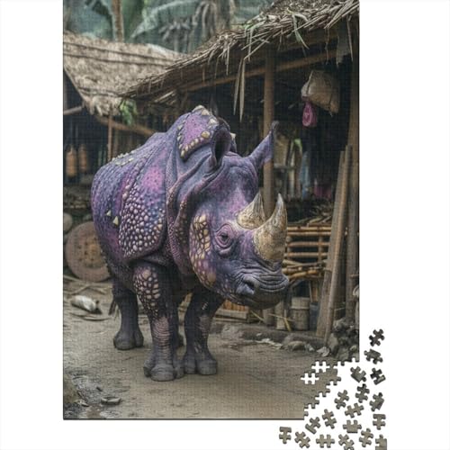 Rhinoceros Puzzle 1000 Teile Puzzles Für Erwachsene Klassische Puzzles 1000 Teile Erwachsene Puzzlespiel Erwachsene 1000 Teile Erwachsenen Puzzlespiel Puzzel 1000pcs (75x50cm) von FPAKAKIIE