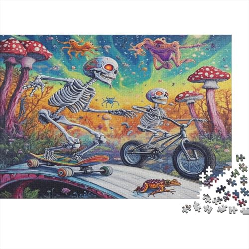 Schädel 1000 Stück Puzzles Für Erwachsene Teenager Stress Abbauen Familien-Puzzlespiel 1000-teiliges Puzzle Kinder Lernspiel Spielzeug Geschenk Puzzel 1000pcs (75x50cm) von FPAKAKIIE