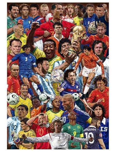 Poster-Puzzle mit legendären Fußballspielern, 1000 Teile, für Erwachsene und Kinder, Lernspiele, Dekompressionsspielzeug für die Familie, Gd107Ms, 52 x 38 cm Poster-Puzzle mit legendären Fußballspielern, 1000 Teile, für Erwachsene und Kinder, Lernspiele, Dekompressionsspielzeug für die Familie, Gd107Ms, 52 x 38 cm von FPTZL