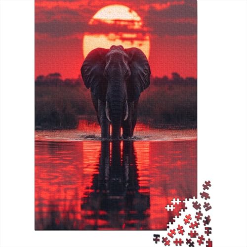 Elefant Puzzlespiel 1000 Teile Jigsaw Puzzle 1000 Puzzle FüR Erwachsene Kinder Senioren Erwachsenen Puzzlespiel Puzzel 1000pcs (75x50cm) von FQBZKALIE