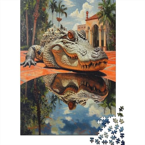 Krokodil Puzzlespiel 1000 Teile Jigsaw Puzzle 1000 Puzzle FüR Erwachsene Kinder Senioren Erwachsenen Puzzlespiel Puzzel 1000pcs (75x50cm) von FQBZKALIE