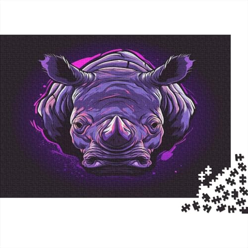 Rhinoceros Puzzlespiel 1000 Teile Puzzle Für Erwachsene Und Kinder Ab 14 Jahren, Puzzle Erwachsenen Puzzlespi Puzzel 1000pcs (75x50cm) von FQBZKALIE