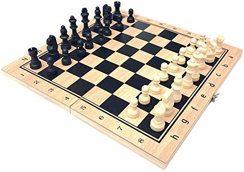 FQCXCKJ Internationales Schachbrett-Set, magnetisch, 3-in-1-Schachbrett aus Holz für unterwegs, faltbar, handgefertigte Schachfiguren, Unterhaltungsspielzeug, 34 x 34 von FQCXCKJ