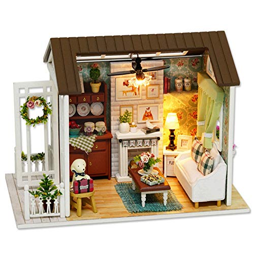 DIY Holz Cottage Kit Holzspielzeug Hauptdekoration mit Staubdichter Abdeckung für Kreative Kinder von FQJPXIB