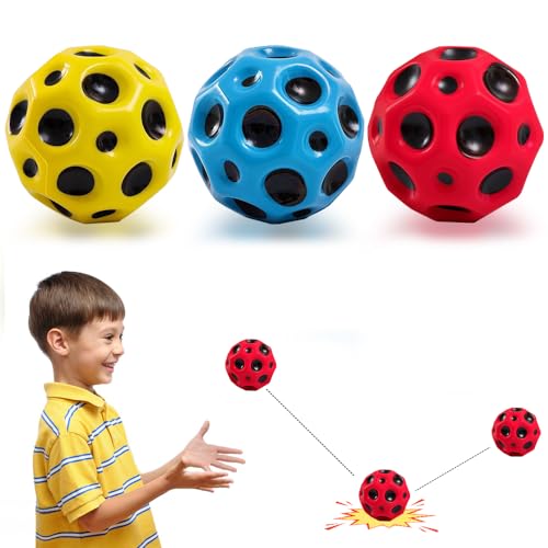 Hohe Springender Gummiball,Space Theme Bouncy Moon Balls,7 cm Mini Jump Ball für Interaktives Spielzeug zum Stressabbau,Hüpfbälle for Kids Party Gift Im Freien von FQQF