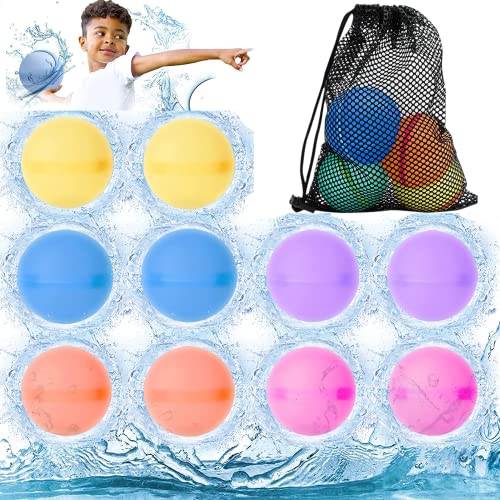 10 Stück Wasserbomben Selbstschließend Wiederverwendbar, Eine Sekunde Schnellfüller Wasserbomben Set, Wasserspielzeug Pool Spielzeug Strandspielzeug Bunt Gemischt Wasserball für Kinder Sommer Draussen von FQUVSP