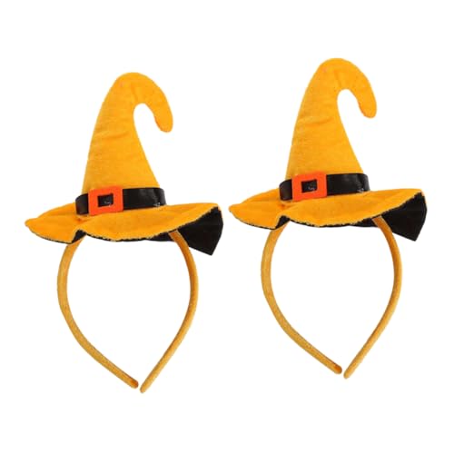 2st Gelber Haken Hut Stirnband Halloween-kopfbedeckung Stirnbänder in Kürbisform Reinigungslösung Für Ohrlöcher Halloween-kürbishut Halloween-hut-stirnband Paillette Stoff Yellow FRCOLOR von FRCOLOR