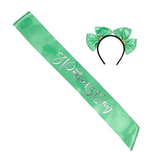 FRCOLOR 1 Satz Stirnband Zeremonieller Gürtel Party-haarreif St. Patrick Day Haarband Irisches Dekor Patricks Day Accessoires St Patricks Day Partyzubehör St. Patrick Schultergurt Stoff von FRCOLOR