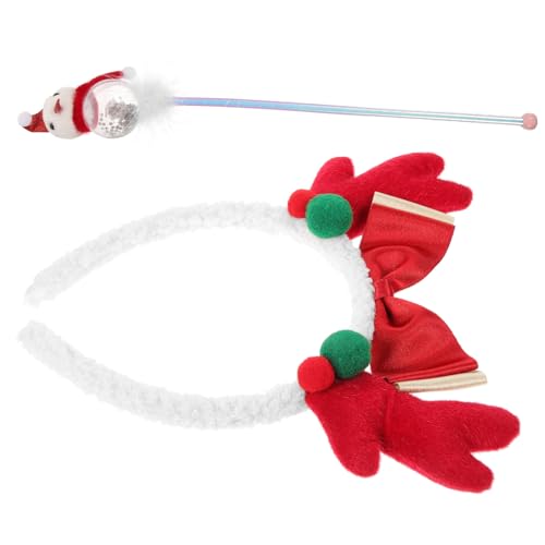 FRCOLOR 1 Satz Zubehör Stirnband Weihnachtsfeier Kopfschmuck Bananenkostüm Kopfwickel Bogen christmas haarreif christmas headband Weihnachtshaarreifen weihnachtliche stirnbänder Stoff rot von FRCOLOR