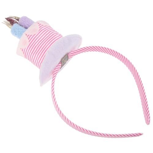 FRCOLOR 1 Stück Kerze Stirnband Kopfschmuck Stirnbänder Haar Topper Haarschmuck Für Mädchen Kopfband Haarbänder Party Requisiten Geburtstag Haar Geburtstag Kopfbedeckung Rosa Samt von FRCOLOR