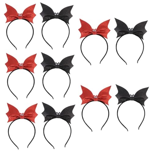 FRCOLOR 10 Stück Fledermaus Stirnband Halloween Stirnbänder Fledermaus Ohren Haarband Halloween Kostüm Haar Accessoires Fledermaus Haarbänder Halloween Fledermaus Haarreifen von FRCOLOR