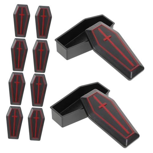 FRCOLOR 10 Stück Teiliges Miniatur Sarg aus Kunststoff Realistische Halloween Party Deko Wiederverwendbare Mini Sarg Boxen mit Deckel Gruselige Haunted House Requisiten für Karneval und FRCOLOR 10 Stück Teiliges Miniatur Sarg aus Kunststoff Realistische Halloween Party Deko Wiederverwendbare Mini Sarg Boxen mit Deckel Gruselige Haunted House Requisiten für Karneval und von FRCOLOR