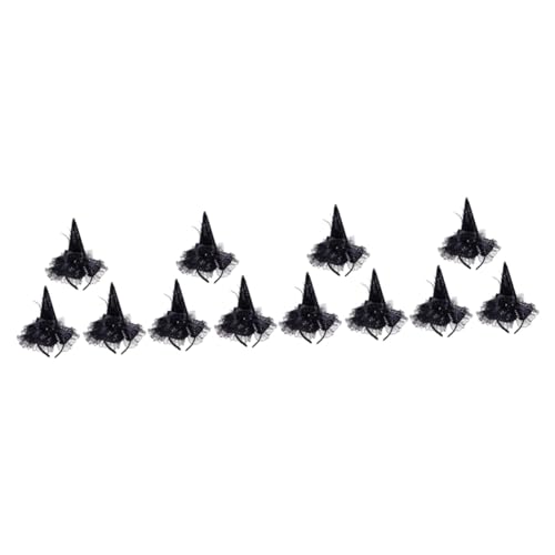 FRCOLOR 12 Stk Hexenhut Stirnband halloween haarspangen haarspange halloween heloween kostüme Cosplay-Party-Stirnbänder Hexenhut Haarschmuck Halloween-Haarreifen Haarband für Frauen Stoff von FRCOLOR