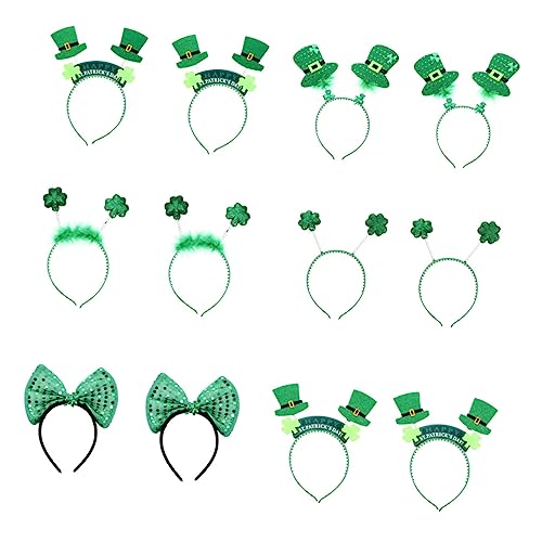 FRCOLOR 12 Stk Karneval Stirnband Irisches Festival-stirnband Favorisieren Reifen Irische Bopper St Patrick's St. Patricks Day Kostüm Stirnbänder Kleeblatt Polyestertuch Green von FRCOLOR