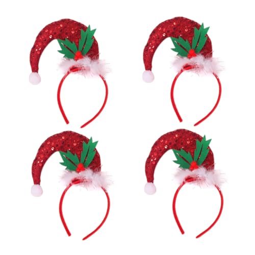 FRCOLOR 12 Stk Weihnachten gebogener Hut Stirnband Weihnachtsmannmütze für Kinder Weihnachtshaarbänder für Frauen weihnachtshaarspangen weihnachts haarspangen Haarband stirnbänder von FRCOLOR