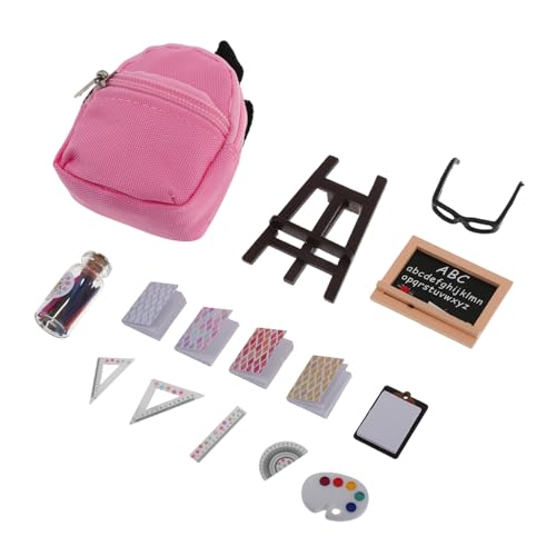 FRCOLOR 16 Stück Maßstab mit Mini Schulranzen Kreidetafel Lineal Büchern und Lernwerkzeugen für Puppenhaus Klassenzimmer Dekoration und Lernaktivitäten FRCOLOR 16 Stück Maßstab mit Mini Schulranzen Kreidetafel Lineal Büchern und Lernwerkzeugen für Puppenhaus Klassenzimmer Dekoration und Lernaktivitäten von FRCOLOR