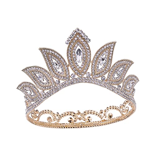 FRCOLOR 1Stk barocke haaraccessoires graceling Gracy die degendame Rhinestone damenschuje Haarschmuck aus Strass goldene Hochzeit Tiara Gemeinschaft barocke Krone barocke Kopfbedeckung von FRCOLOR