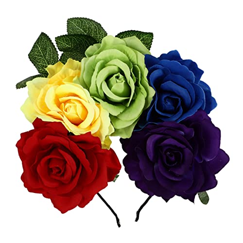 FRCOLOR 1Stk rosa Stirnband schwarze scrunchies für haare Wimpernboxen Verpackung halloween haarreif halloween headband Kranz Haarschmuck für Halloween Halloween-Blumenkrone Stoff Colorful von FRCOLOR