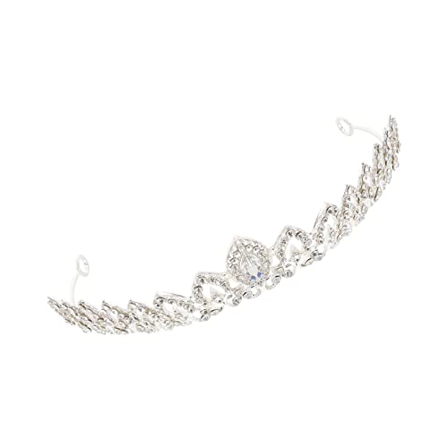 FRCOLOR 1stk Legierung Strass Krone Braut Kopfschmuck Aus Strass Hochzeitskrone Perlen Tiara Hochzeitsdekoration Kopfschmuck Für Hochzeitsmädchen Kopfschmuck Aus Perlen Kronen Silver von FRCOLOR