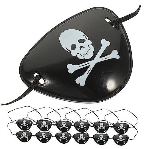 FRCOLOR 2 Sätze Maskerade-schädel-augenklappe Piraten-augenabdeckungen Augenmaske Halloween Halloween-dekoration Halloween-augenklappen Einzelne Augenmaske Plastik 12 Stück * 2 von FRCOLOR