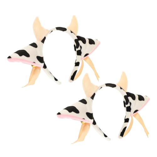 FRCOLOR 2 Sätze Plüsch Kuh Stirnband mit Glocken Weiche Kuh Ohren Haarreif für Kostüm Party Zubehör Bühnenauftritt Cosplay Bauernhof Thema Frauen FRCOLOR 2 Sätze Plüsch Kuh Stirnband mit Glocken Weiche Kuh Ohren Haarreif für Kostüm Party Zubehör Bühnenauftritt Cosplay Bauernhof Thema Frauen von FRCOLOR