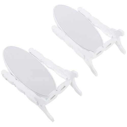 FRCOLOR 2 Stück Maßstab Kleine Dekorative Retro Spiegel für Puppenhaus Möbel Zubehör Weiß FRCOLOR 2 Stück Maßstab Kleine Dekorative Retro Spiegel für Puppenhaus Möbel Zubehör Weiß von FRCOLOR