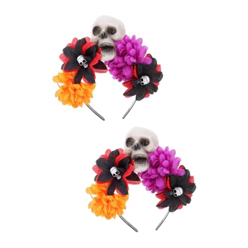 FRCOLOR 2 Stück Rosen Stirnband Blumen Kopfschmuck Kostüme Für Mädchen Haar Accessoire Für Mädchen Halloween Kopf Stirnbänder Schwarze Schleier Für Frauen Und von FRCOLOR