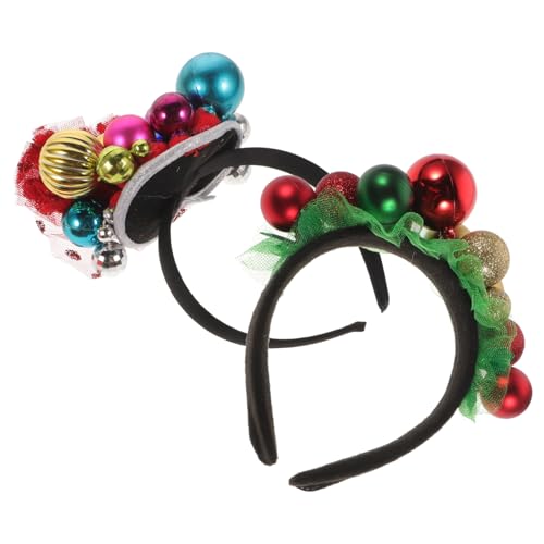 2 Stück Weihnachtsglocken Haarband Mit Schleife Haarspangen Weihnachtsschmuck Weihnachtsdekoration Weihnachts Haarspange Weihnachts Stirnbänder Für Frauen Dekorative FRCOLOR von FRCOLOR