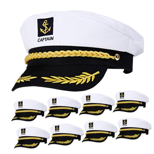 FRCOLOR 20 Stück Weiße Bestickte Kapitänsmützen Kostüm Hüte für Cosplay Party Nautische Themen FRCOLOR 20 Stück Weiße Bestickte Kapitänsmützen Kostüm Hüte für Cosplay Party Nautische Themen von FRCOLOR