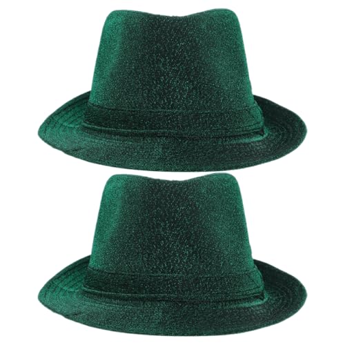 FRCOLOR 2Pcs St. Patricks Day Irish Hut Glitter Stoff Jazz Hut Bequeme Und Stilvolle Kappe Für St. Patricks Day Parties Festivals Und Cosplay von FRCOLOR