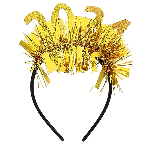 FRCOLOR 2St 2024 Stirnbänder Kopfschmuck für Silvester Stirnband Neujahrs-Kopfhörer Neujahrsparty haarreif neujahrsgeschenke neues jahr haarband Silvester Partygeschenke Stoff von FRCOLOR